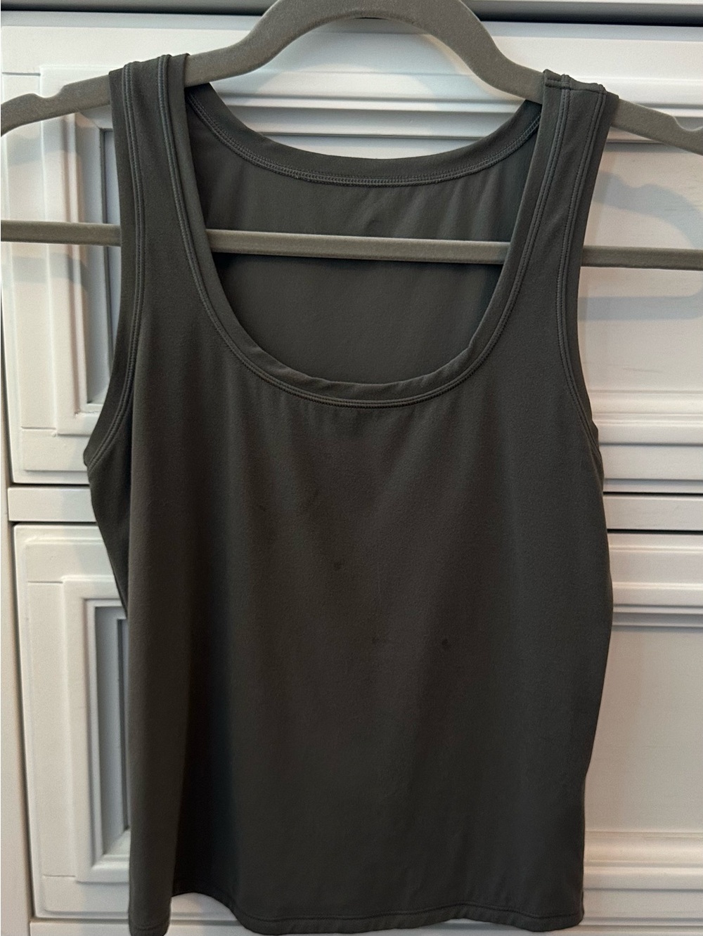 CRZ YOGA Olive Green Scoop Neck Cropped Tank Small